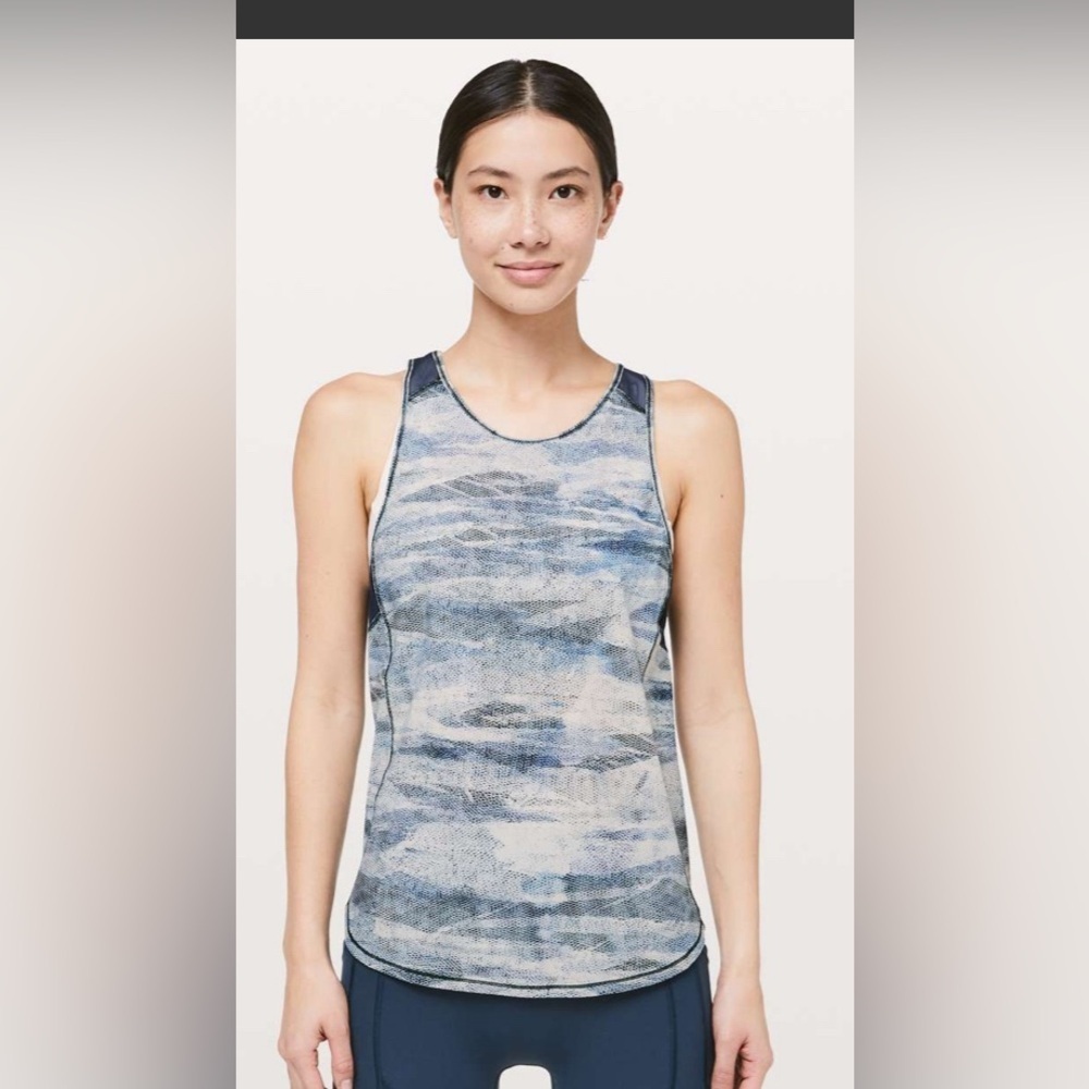 Lululemon Sculpt Tank II Blue Mesh